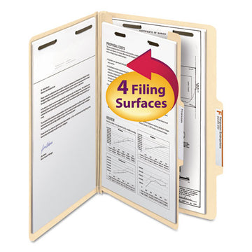 Smead® Manila Four- And Six-section Top Tab Classification Folders, 1 Divider, Legal Size, Manila, 10-box freeshipping - TVN Wholesale